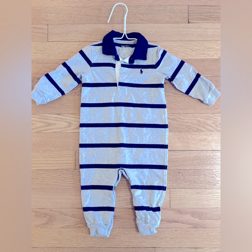 Ralph Lauren Baby Rugby-Stripe Coveralls